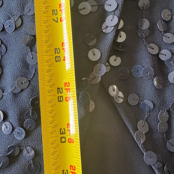 Navy Blue Sequin High Low Midi Skirt - Picture 5 of 8